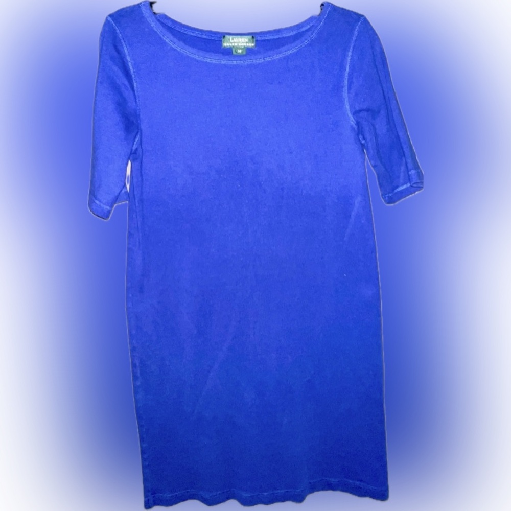 Vintage Ralph Lauren Sheath Dress, Royal Blue, Size M, Pristine Condition